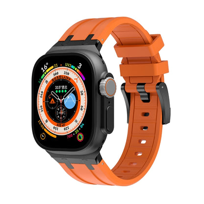 AP Silicone Watch Band For Apple Watch Ultra 49mm(Black Orange) - Watch Bands by PMC Jewellery | Online Shopping South Africa | PMC Jewellery