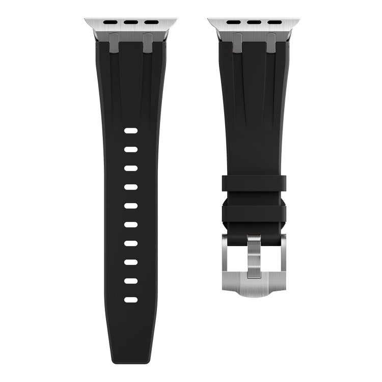 AP Silicone Watch Band For Apple Watch 7 41mm(Silver Black) - Watch Bands by PMC Jewellery | Online Shopping South Africa | PMC Jewellery