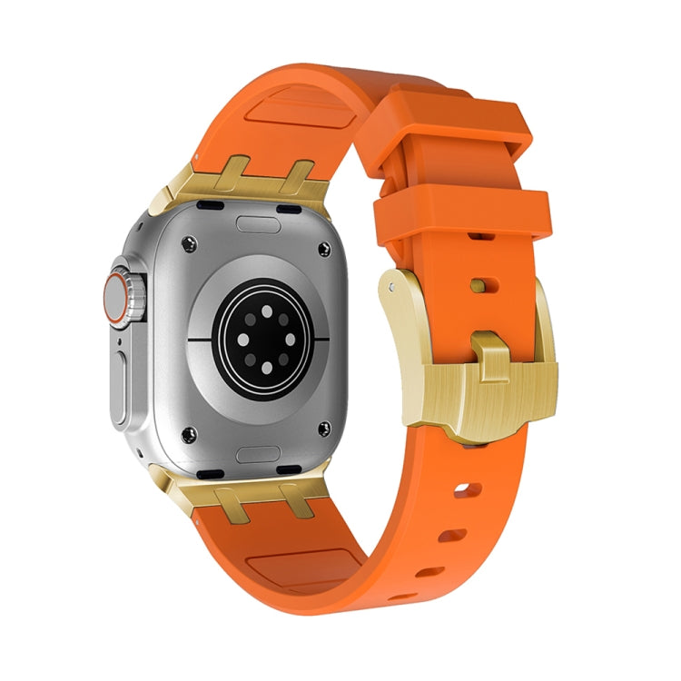 AP Silicone Watch Band For Apple Watch 7 45mm(Gold Orange) - Watch Bands by PMC TechLife | Online Shopping South Africa | PMC TechLife