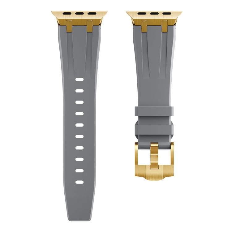 AP Silicone Watch Band For Apple Watch 7 45mm(Gold Grey) - Watch Bands by PMC TechLife | Online Shopping South Africa | PMC TechLife