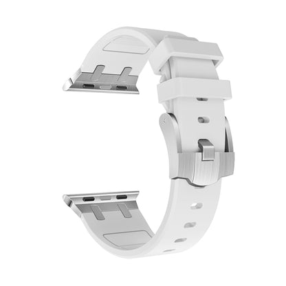 AP Silicone Watch Band For Apple Watch SE 2022 44mm(Silver White) - Watch Bands by PMC Jewellery | Online Shopping South Africa | PMC Jewellery