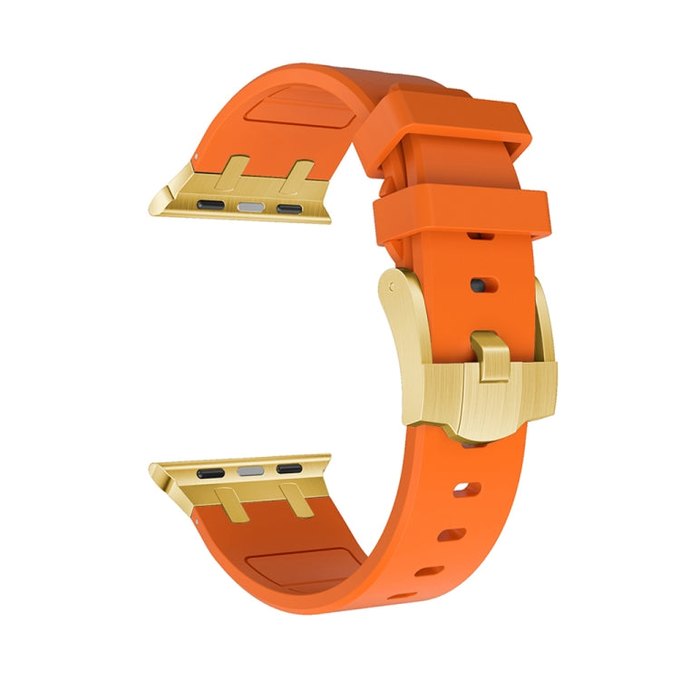 AP Silicone Watch Band For Apple Watch SE 44mm(Gold Orange) - Watch Bands by PMC Jewellery | Online Shopping South Africa | PMC Jewellery