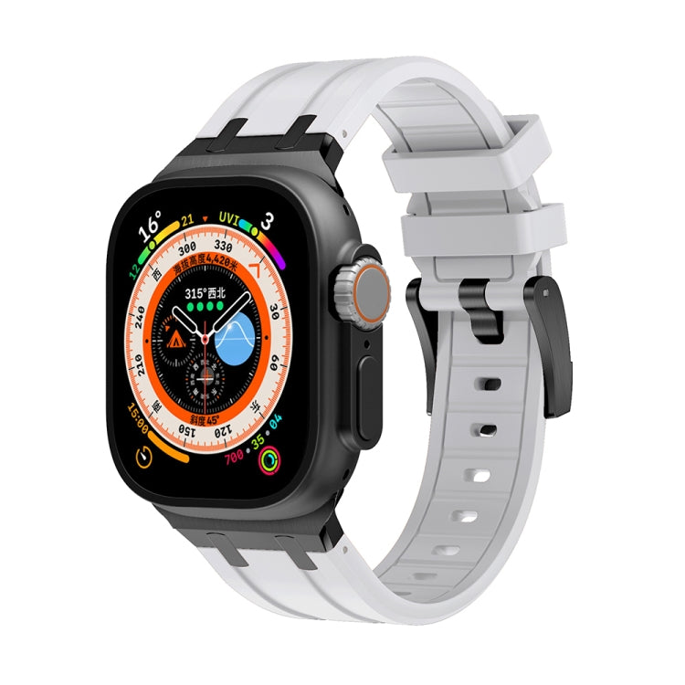 AP Silicone Watch Band For Apple Watch 6 44mm(Black White) - Watch Bands by PMC TechLife | Online Shopping South Africa | PMC TechLife