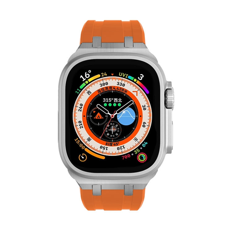 AP Silicone Watch Band For Apple Watch 5 40mm(Silver Orange) - Watch Bands by PMC TechLife | Online Shopping South Africa | PMC TechLife