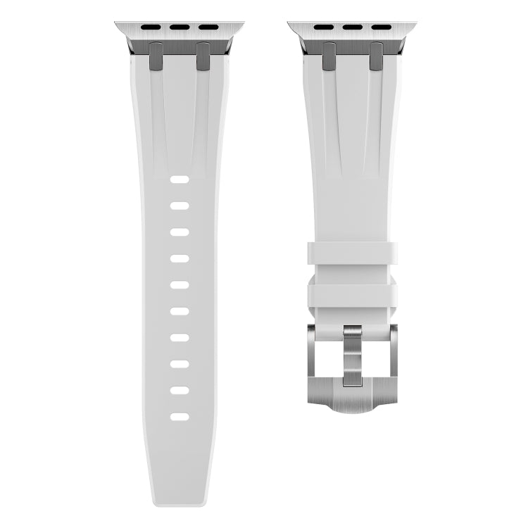 AP Silicone Watch Band For Apple Watch 5 40mm(Silver White) - Watch Bands by PMC Jewellery | Online Shopping South Africa | PMC Jewellery