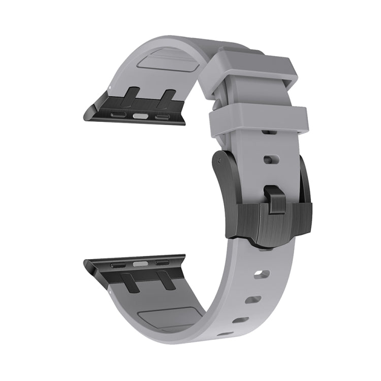 AP Silicone Watch Band For Apple Watch 5 44mm(Black Grey) - Watch Bands by PMC TechLife | Online Shopping South Africa | PMC TechLife