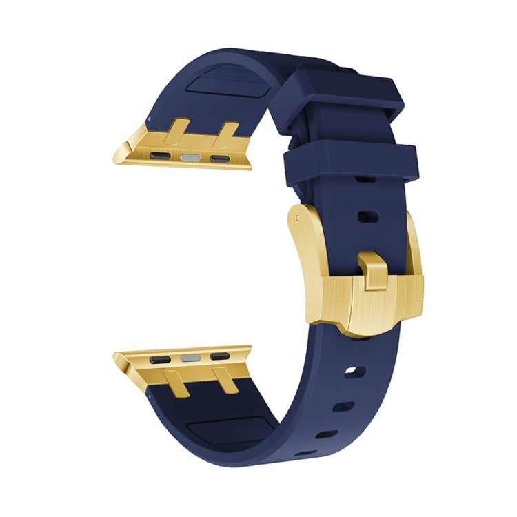 AP Silicone Watch Band For Apple Watch 4 44mm(Gold Blue) - Watch Bands by PMC TechLife | Online Shopping South Africa | PMC TechLife