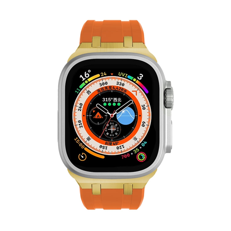 AP Silicone Watch Band For Apple Watch 3 38mm(Gold Orange) - Watch Bands by PMC TechLife | Online Shopping South Africa | PMC TechLife