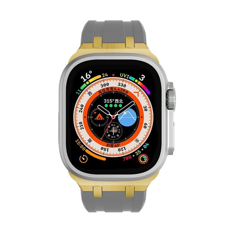AP Silicone Watch Band For Apple Watch 3 38mm(Gold Grey) - Watch Bands by PMC TechLife | Online Shopping South Africa | PMC TechLife