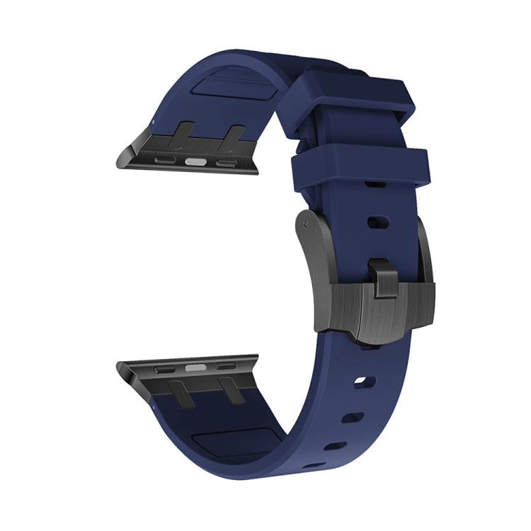 AP Silicone Watch Band For Apple Watch 3 42mm(Black Blue) - Watch Bands by PMC TechLife | Online Shopping South Africa | PMC TechLife
