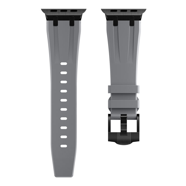 AP Silicone Watch Band For Apple Watch 3 42mm(Black Grey) - Watch Bands by PMC TechLife | Online Shopping South Africa | PMC TechLife