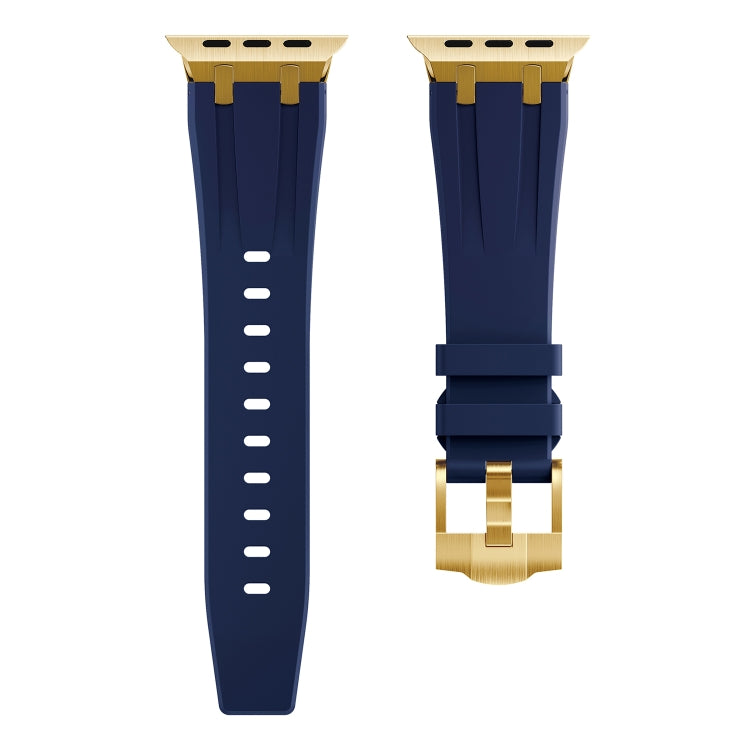 AP Silicone Watch Band For Apple Watch 38mm(Gold Blue) - Watch Bands by PMC TechLife | Online Shopping South Africa | PMC TechLife