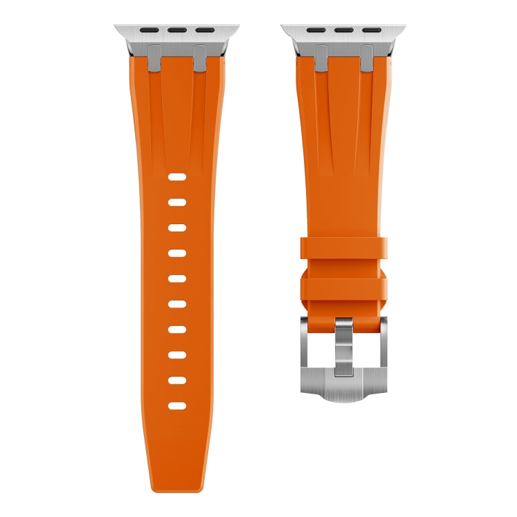 AP Silicone Watch Band For Apple Watch 38mm(Silver Orange) - Watch Bands by PMC TechLife | Online Shopping South Africa | PMC TechLife