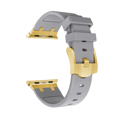 AP Silicone Watch Band For Apple Watch 38mm(Gold Grey) - Watch Bands by PMC Jewellery | Online Shopping South Africa | PMC Jewellery