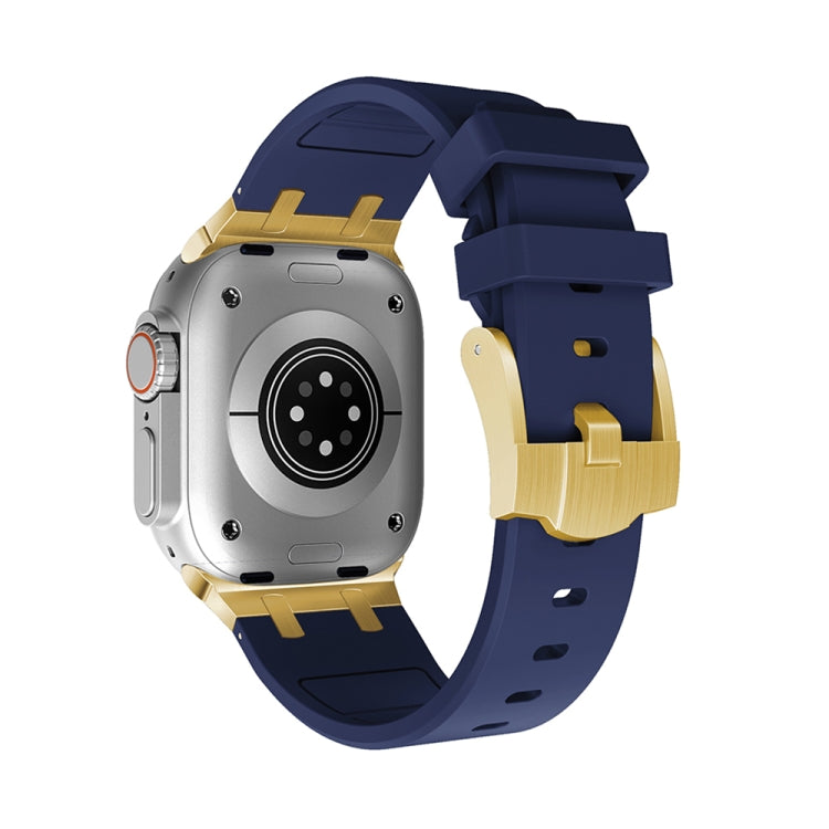 AP Silicone Watch Band For Apple Watch 42mm(Gold Blue) - Watch Bands by PMC TechLife | Online Shopping South Africa | PMC TechLife