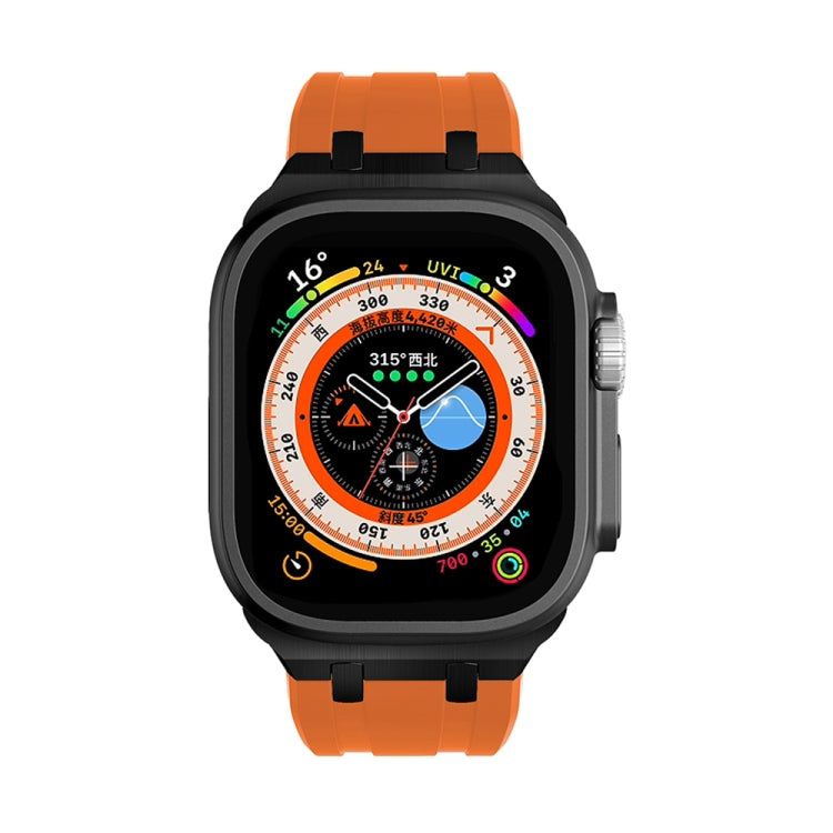 AP Silicone Watch Band For Apple Watch 42mm(Black Orange) - Watch Bands by PMC TechLife | Online Shopping South Africa | PMC TechLife