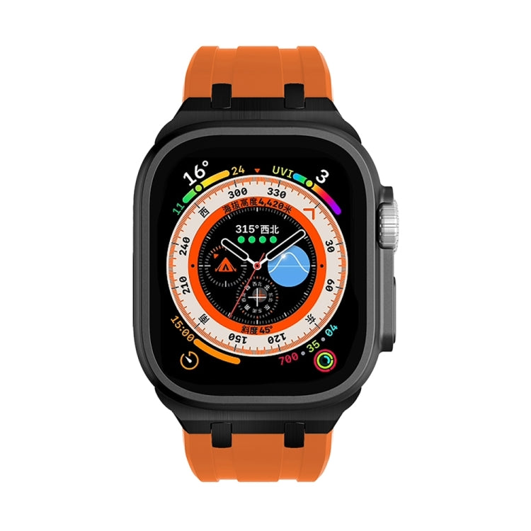 AP Silicone Watch Band For Apple Watch SE 2023 44mm(Black Orange) - Watch Bands by PMC TechLife | Online Shopping South Africa | PMC TechLife