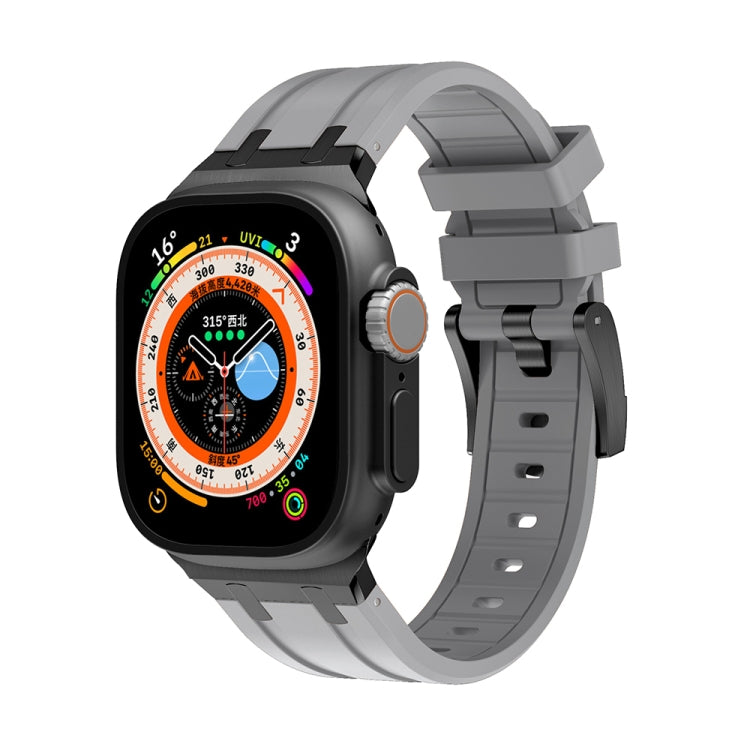 AP Silicone Watch Band For Apple Watch SE 2023 44mm(Black Grey) - Watch Bands by PMC TechLife | Online Shopping South Africa | PMC TechLife