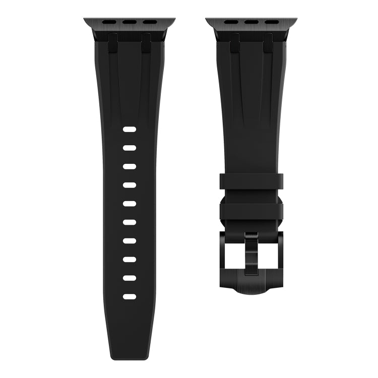 AP Silicone Watch Band For Apple Watch 9 45mm(Black Black) - Watch Bands by PMC TechLife | Online Shopping South Africa | PMC TechLife