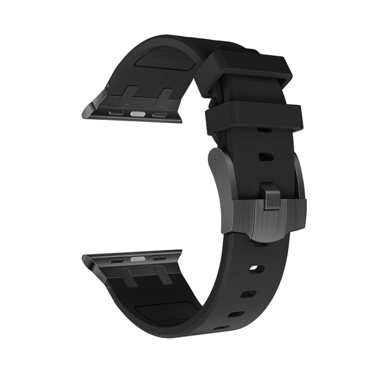AP Silicone Watch Band For Apple Watch 9 45mm(Black Black) - Watch Bands by PMC TechLife | Online Shopping South Africa | PMC TechLife