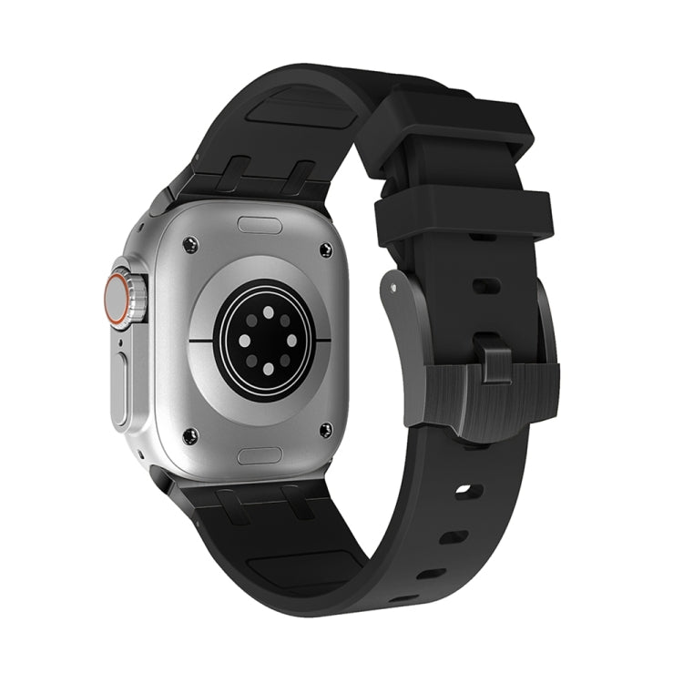 AP Silicone Watch Band For Apple Watch 9 45mm(Black Black) - Watch Bands by PMC TechLife | Online Shopping South Africa | PMC TechLife