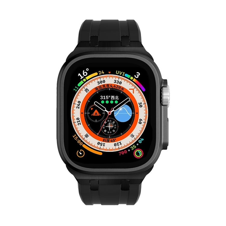 AP Silicone Watch Band For Apple Watch 9 45mm(Black Black) - Watch Bands by PMC TechLife | Online Shopping South Africa | PMC TechLife