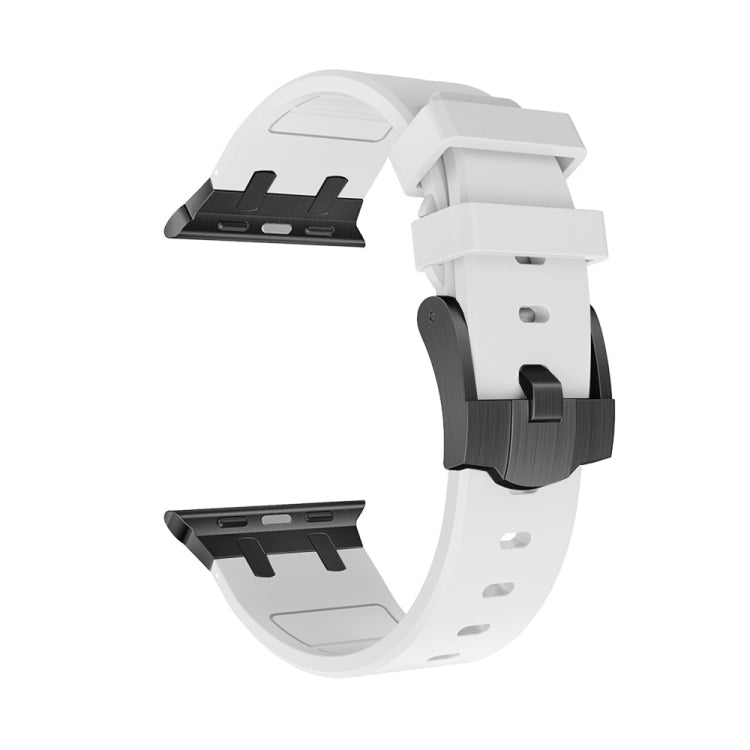 AP Silicone Watch Band For Apple Watch 9 45mm(Black White) - Watch Bands by PMC TechLife | Online Shopping South Africa | PMC TechLife