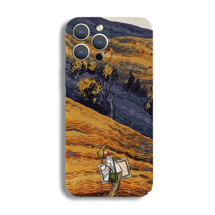 For iPhone 14 Plus Precise Hole Oil Painting Pattern PC Phone Case(Evening Breeze) - iPhone 14 Plus Cases by PMC TechLife | Online Shopping South Africa | PMC TechLife
