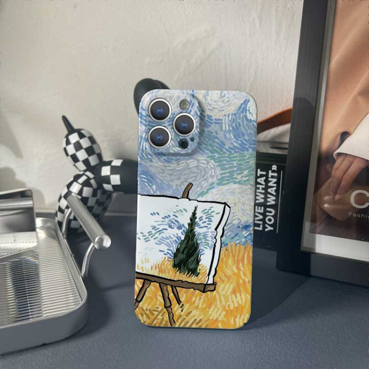 For iPhone 14 Plus Precise Hole Oil Painting Pattern PC Phone Case(Landscape Painting) - iPhone 14 Plus Cases by PMC Jewellery | Online Shopping South Africa | PMC Jewellery