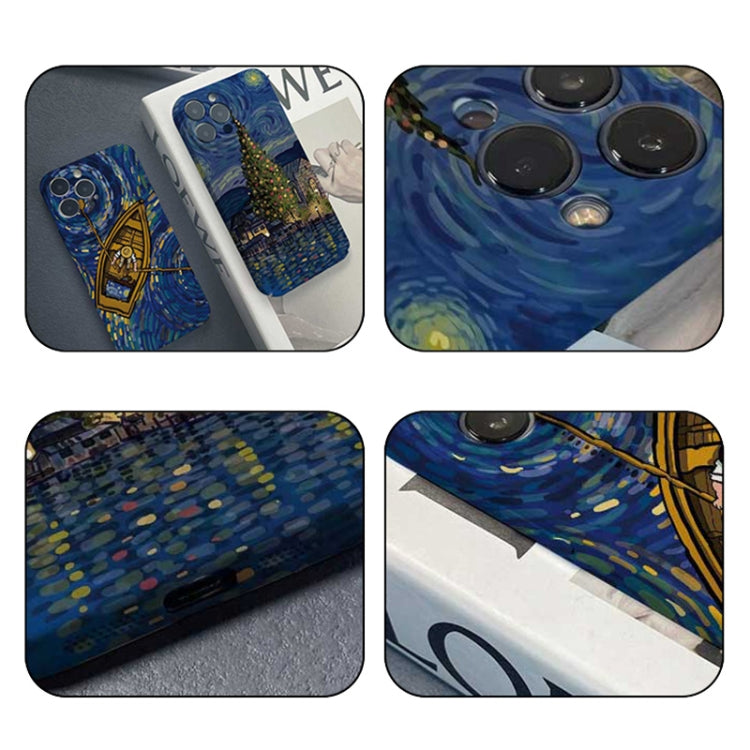 For iPhone 13 mini Precise Hole Oil Painting Pattern PC Phone Case(Castle) - iPhone 13 mini Cases by PMC TechLife | Online Shopping South Africa | PMC TechLife