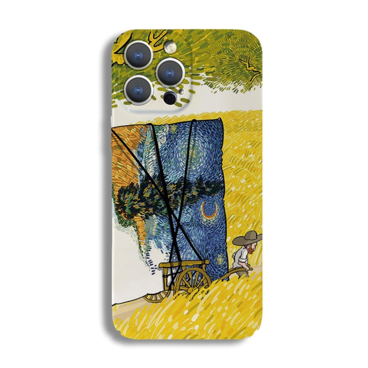 For iPhone 12 mini Precise Hole Oil Painting Pattern PC Phone Case(Handcart) - iPhone 12 mini Cases by PMC Jewellery | Online Shopping South Africa | PMC Jewellery