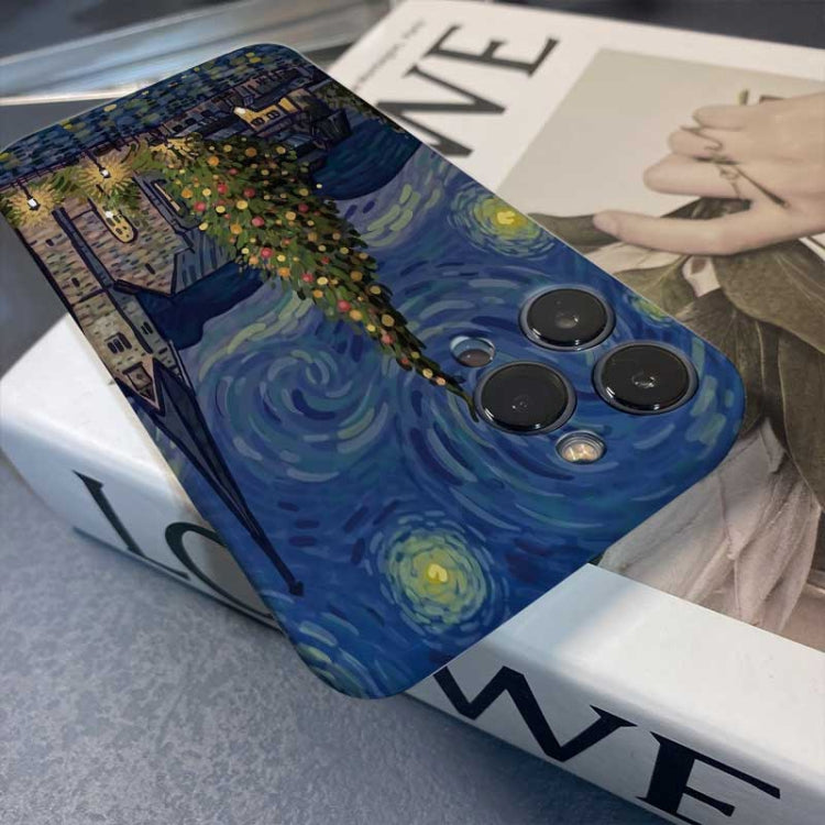 For iPhone 8 Plus / 7 Plus Precise Hole Oil Painting Pattern PC Phone Case(Boating) - More iPhone Cases by PMC TechLife | Online Shopping South Africa | PMC TechLife