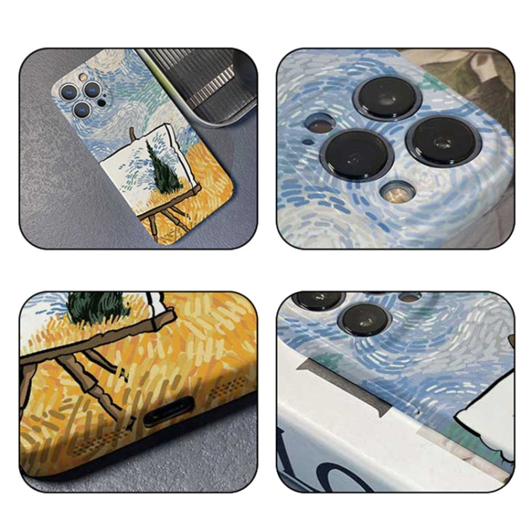 For iPhone X / XS Precise Hole Oil Painting Pattern PC Phone Case(Landscape Painting) - More iPhone Cases by PMC TechLife | Online Shopping South Africa | PMC TechLife
