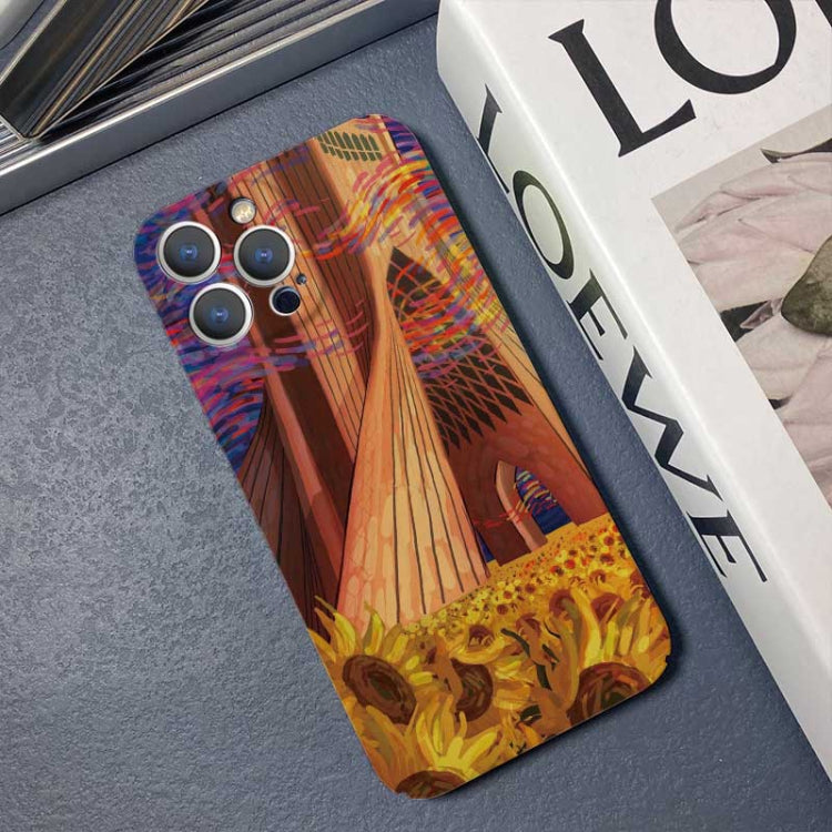 For iPhone XS Max Precise Hole Oil Painting Pattern PC Phone Case(Architectural Painting) - More iPhone Cases by PMC TechLife | Online Shopping South Africa | PMC TechLife