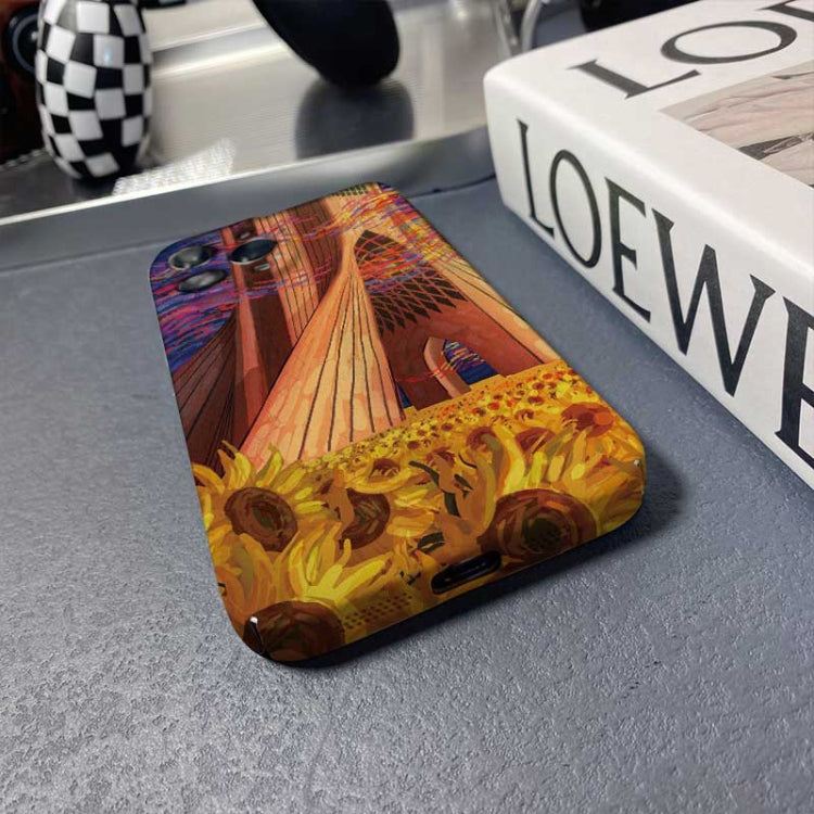 For iPhone XS Max Precise Hole Oil Painting Pattern PC Phone Case(Architectural Painting) - More iPhone Cases by PMC TechLife | Online Shopping South Africa | PMC TechLife