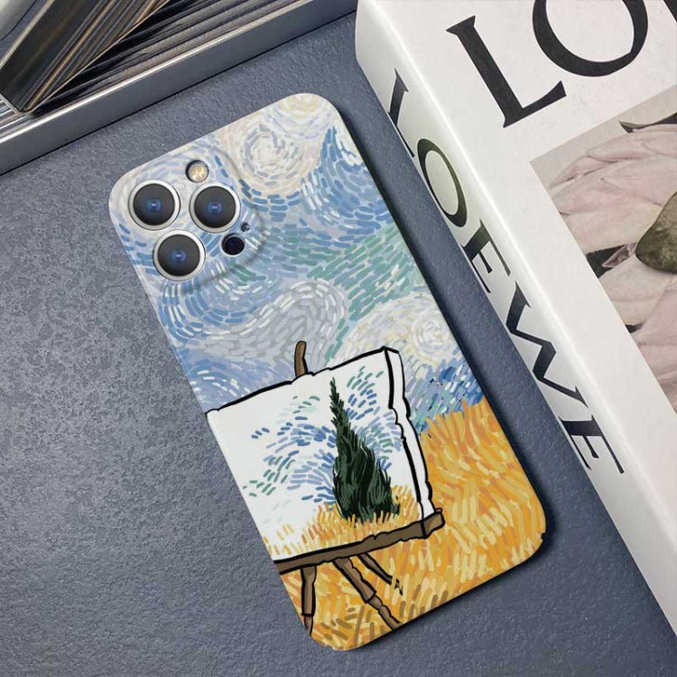 For iPhone XR Precise Hole Oil Painting Pattern PC Phone Case(Landscape Painting) - More iPhone Cases by PMC TechLife | Online Shopping South Africa | PMC TechLife