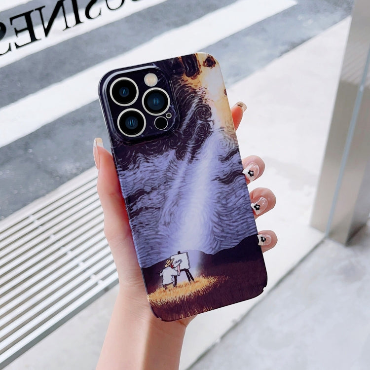 For iPhone 8 Plus / 7 Plus Precise Hole Oil Painting Pattern PC Phone Case(Shine) - More iPhone Cases by PMC TechLife | Online Shopping South Africa | PMC TechLife