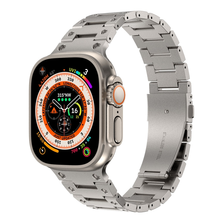 Double Rows Metal Watch Band For Apple Watch Ultra 49mm(Titanium) - Watch Bands by PMC TechLife | Online Shopping South Africa | PMC TechLife