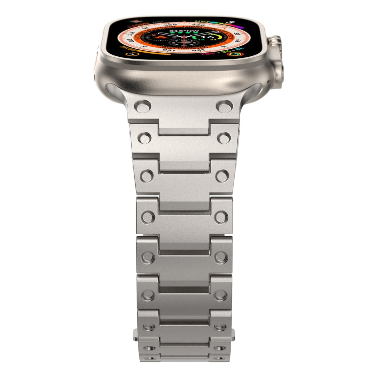 Double Rows Metal Watch Band For Apple Watch Ultra 49mm(Titanium) - Watch Bands by PMC TechLife | Online Shopping South Africa | PMC TechLife