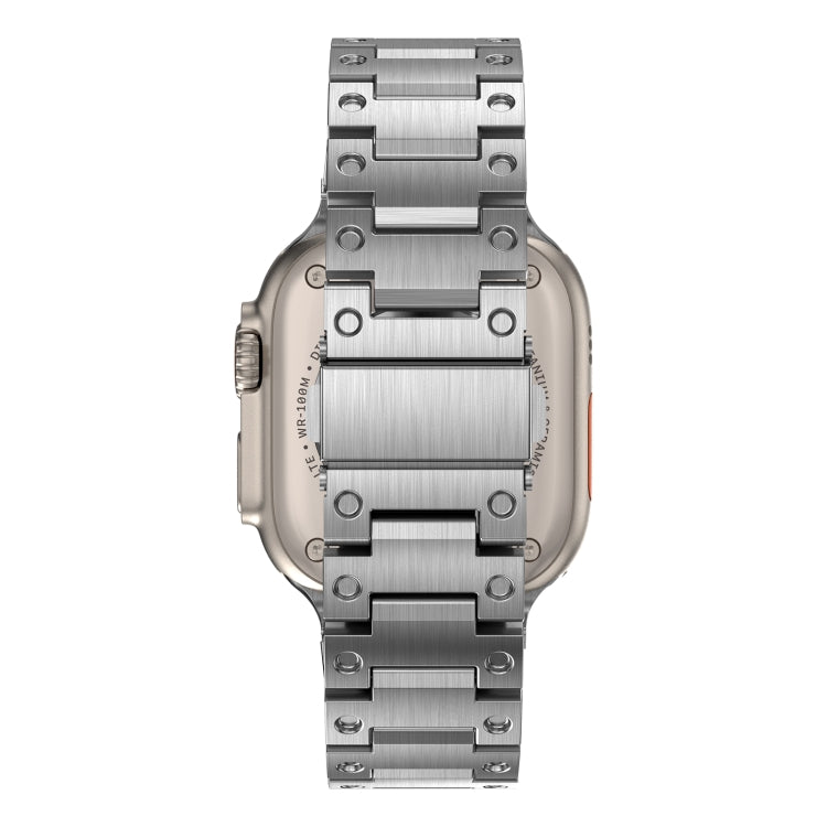 Double Rows Metal Watch Band For Apple Watch 7 41mm(Silver) - Watch Bands by PMC TechLife | Online Shopping South Africa | PMC TechLife