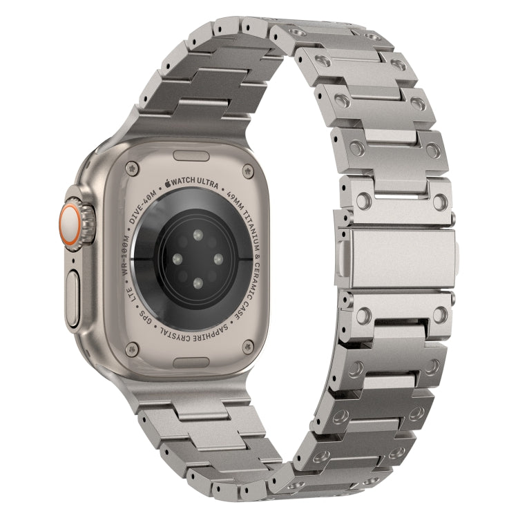 Double Rows Metal Watch Band For Apple Watch 5 44mm(Titanium) - Watch Bands by PMC TechLife | Online Shopping South Africa | PMC TechLife