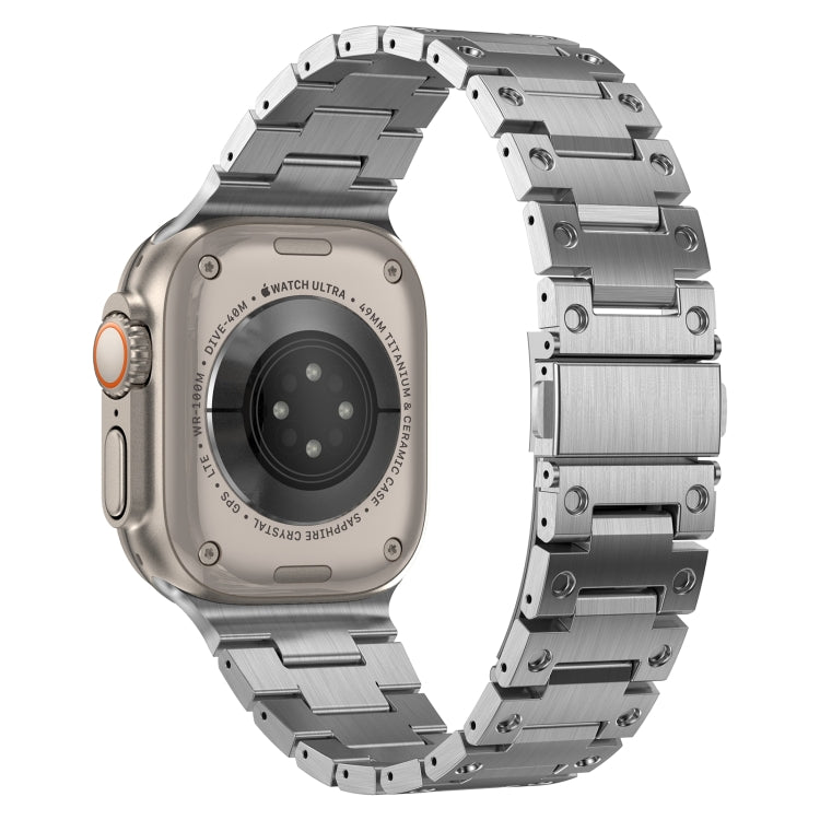 Double Rows Metal Watch Band For Apple Watch 9 45mm(Silver) - free shipping - PMC TechLife - Order now!