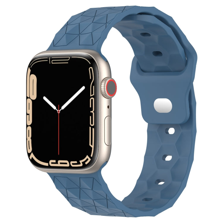 Football Texture Silicone Watch Band For Apple Watch 8 45mm(Blue) - Watch Bands by PMC TechLife | Online Shopping South Africa | PMC TechLife