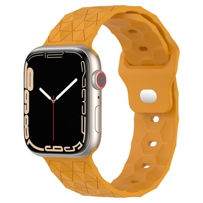 Football Texture Silicone Watch Band For Apple Watch 7 41mm(Yellow) - Watch Bands by PMC Jewellery | Online Shopping South Africa | PMC Jewellery