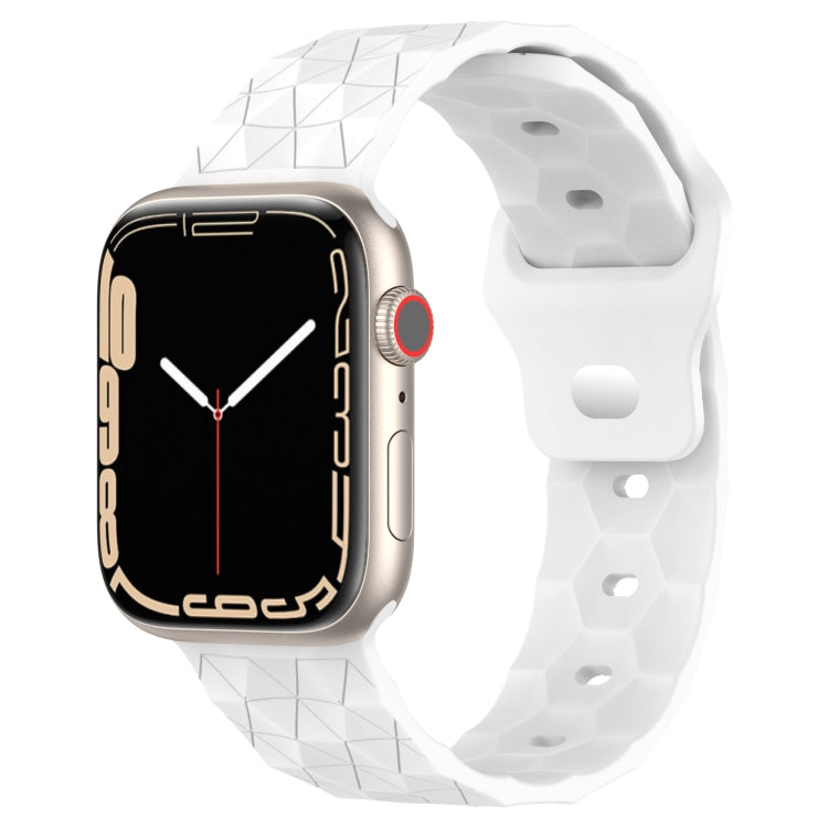 Football Texture Silicone Watch Band For Apple Watch 7 45mm(White) - Watch Bands by PMC TechLife | Online Shopping South Africa | PMC TechLife