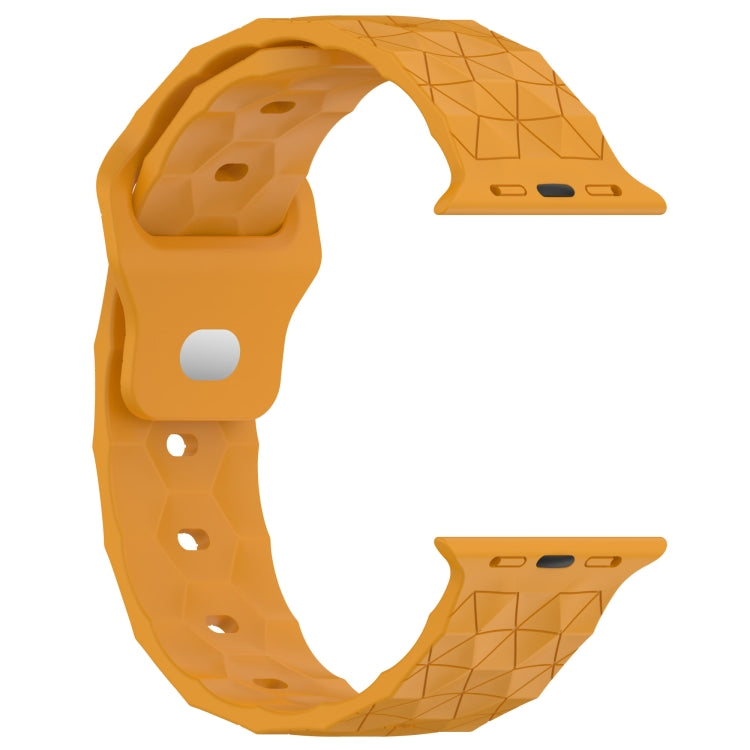Football Texture Silicone Watch Band For Apple Watch 7 45mm(Yellow) - Watch Bands by PMC TechLife | Online Shopping South Africa | PMC TechLife