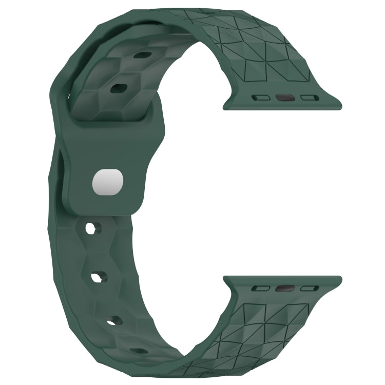 Football Texture Silicone Watch Band For Apple Watch 7 45mm(Pine Green) - Watch Bands by PMC Jewellery | Online Shopping South Africa | PMC Jewellery