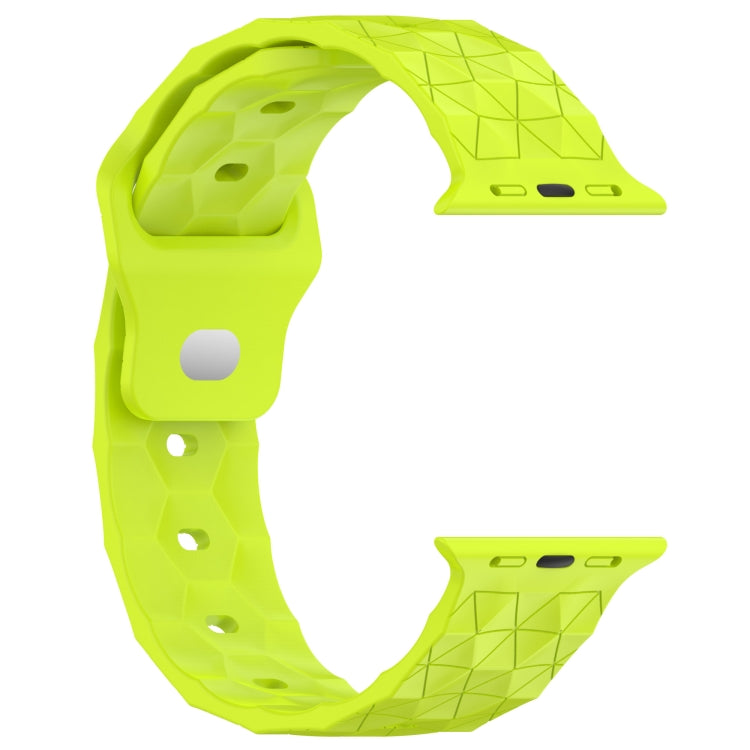 Football Texture Silicone Watch Band For Apple Watch SE 2022 44mm(Limes Green) - Watch Bands by PMC Jewellery | Online Shopping South Africa | PMC Jewellery