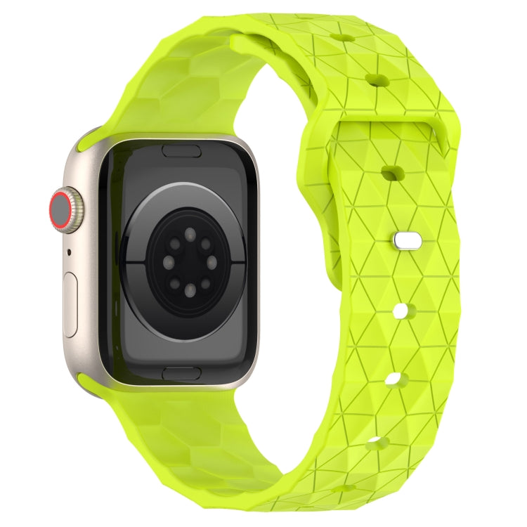 Football Texture Silicone Watch Band For Apple Watch SE 2022 44mm(Limes Green) - Watch Bands by PMC Jewellery | Online Shopping South Africa | PMC Jewellery