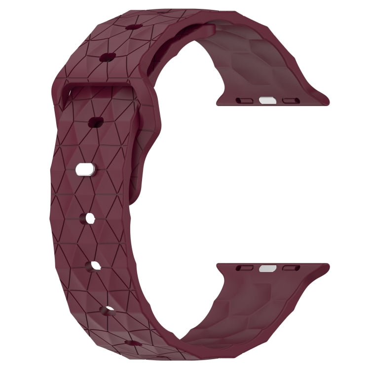 Football Texture Silicone Watch Band For Apple Watch 5 40mm(Wine Red) - Watch Bands by PMC Jewellery | Online Shopping South Africa | PMC Jewellery